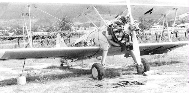 biplane at Honduran Airbase
